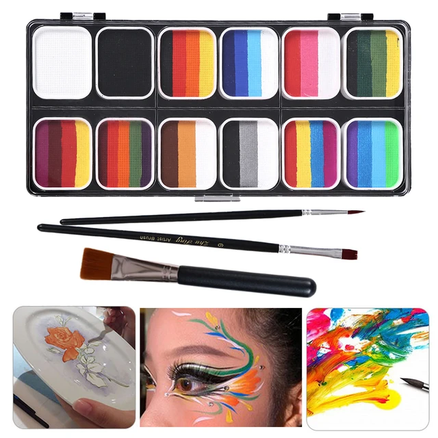 Kids Face Painting Kit Water Based Paint Makeup Palette Quick-drying Makeup  Tool For Stage Performance Halloween Party Cosplay - AliExpress