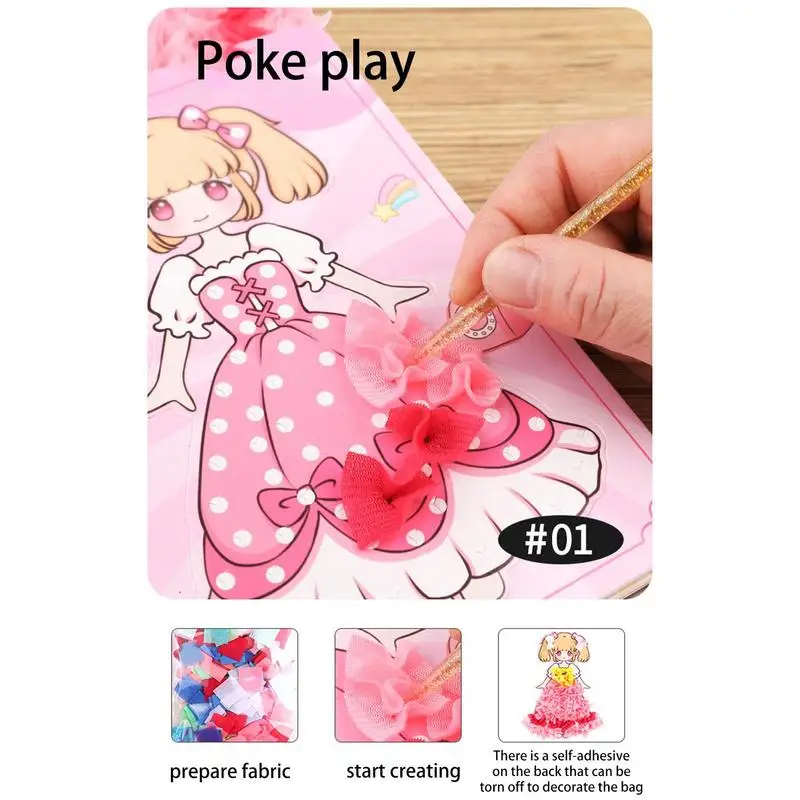 Fabric Art Frenzy DIY Puncture Painting Kits For Kids Kids Art Supplies  Princess Sticker Book Crafts For Kids Ages 4-8 - AliExpress