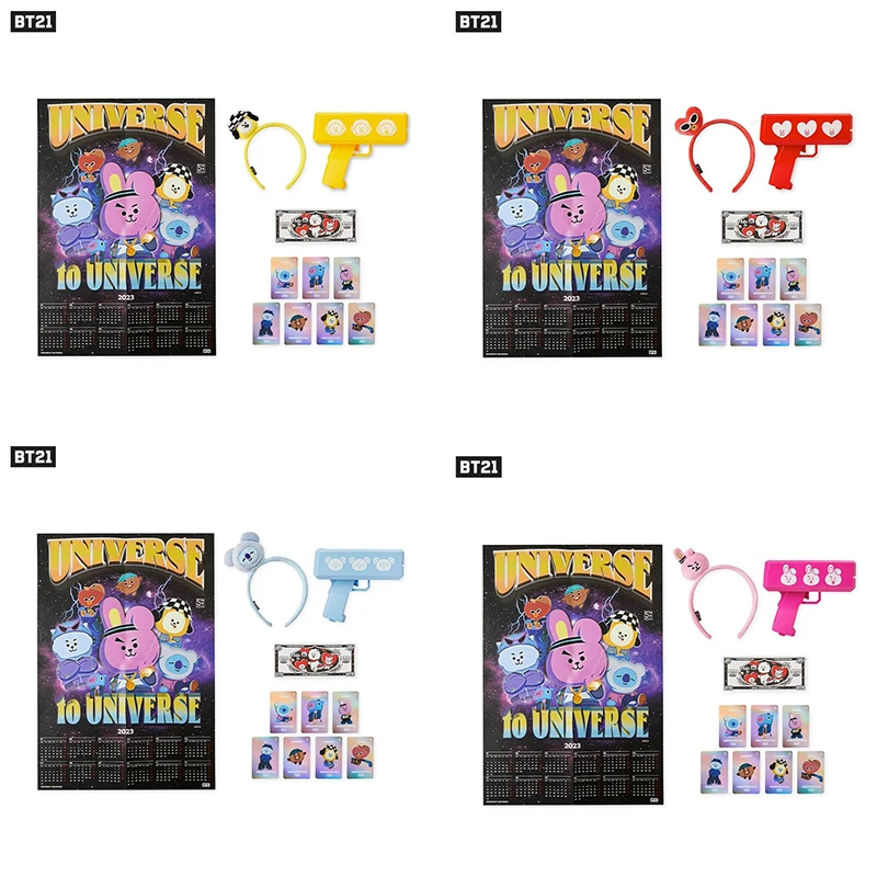 

Bt21 Cartoon 5Th Anniversary Gift Box Anime Line Friends Shooky Koya Cooky Anime Headband Card Atmosphere Props Cute Kids Toys