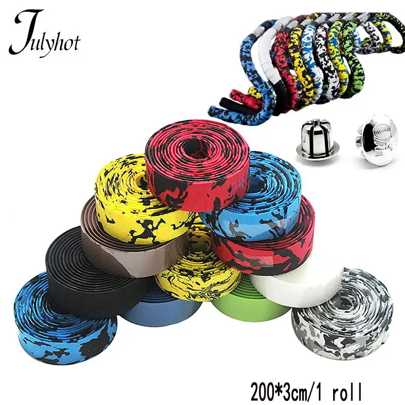 EVA Bicycle Handlebar Tape 2PCS bike handlebar tape Cycling Mountain Bike Handle Belt Reflective Wrap Road Bike Belt With Bar Plugs