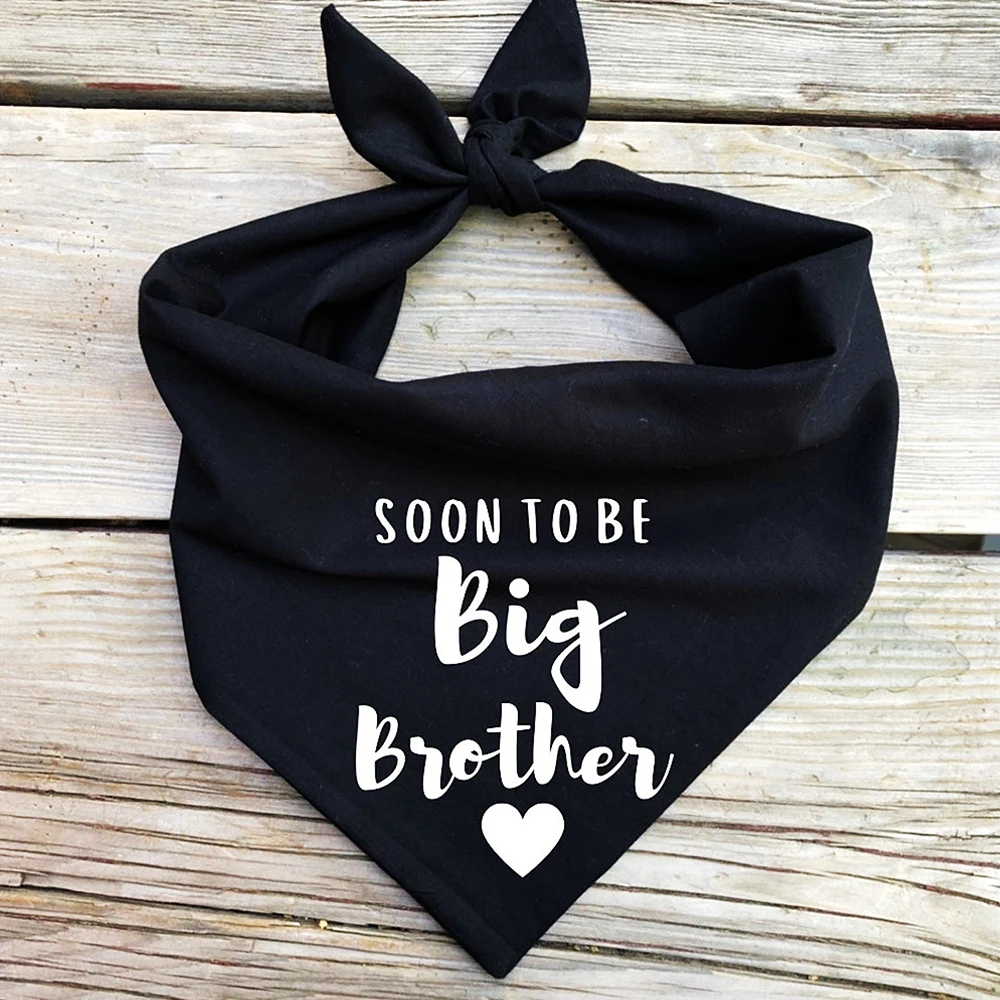 

Custom Soon to be Big Sister Dog bandana pregnancy announcement baby photos card sign to husband grandparents family reveal dogs