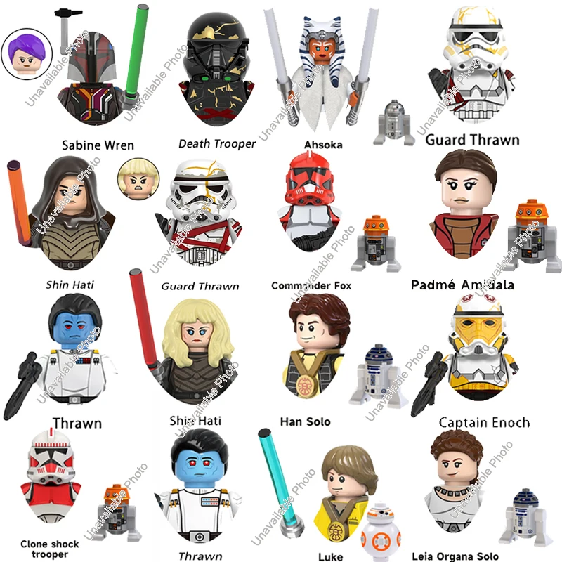 

HEROCROSS New Building Blocks Ahsoka Han Solo Luke Jan Dodonna Padme Amidala Leia Oagana Solo Star Brick Action Figures Wars Toy