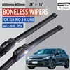 For KIA RIO 4 X-Line 2017-2020 Car Windshield Wiper U-type Soft Rubber Frameless Bracketless Car Wipers 24"+16" 1