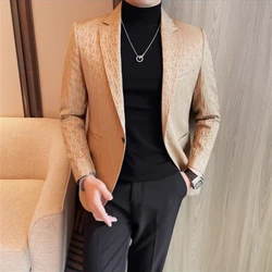 The Main Promotion of New Trend Pattern Slim Single-breasted Small Suit Fashion Collar Personality Handsome Men's Clothing