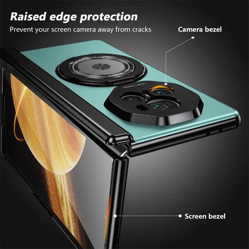 Matte Solid Color Shockproof Phone Case with Holder and Hard Shell Protection