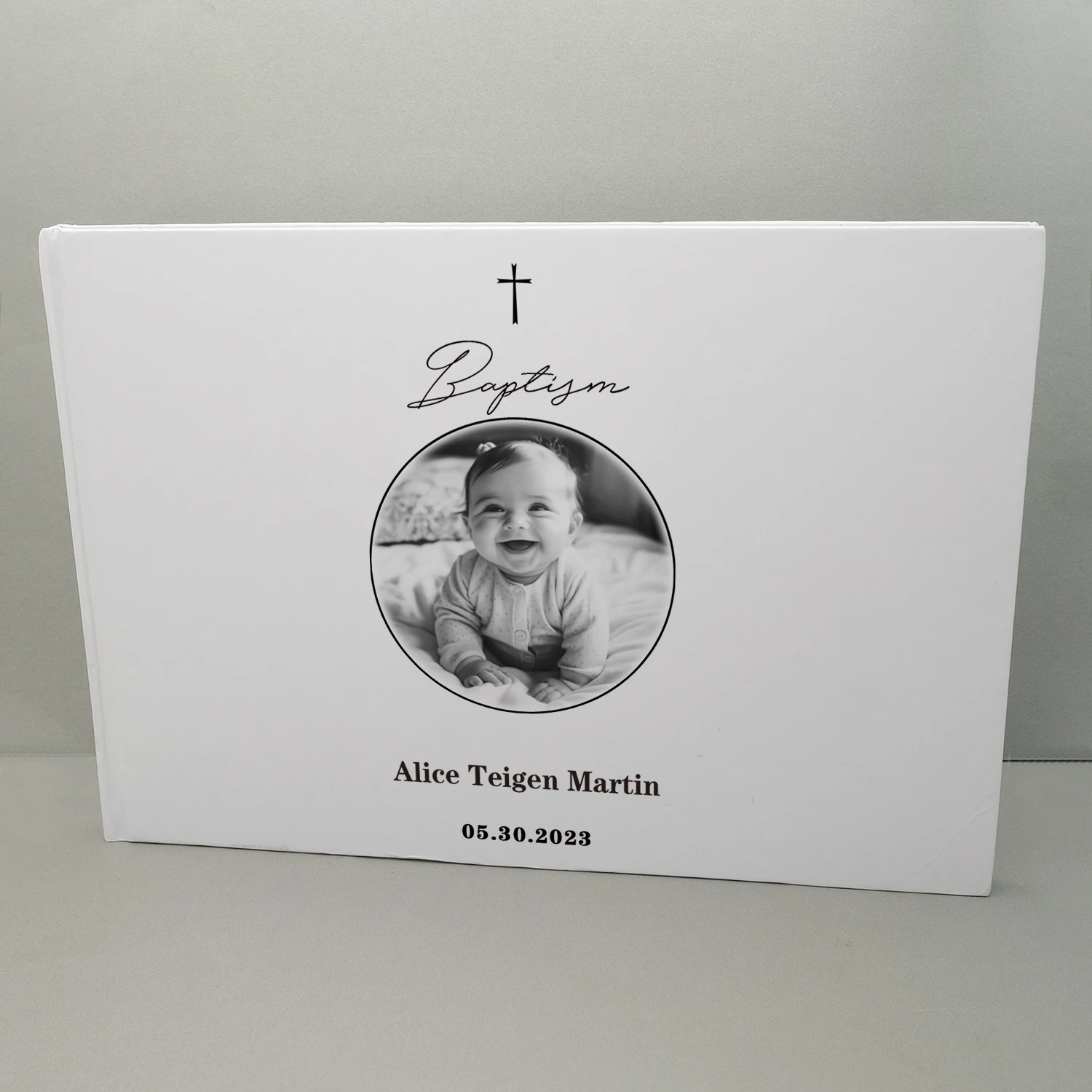 Personalized Baptism Guest Book Birthday Boy Girl Baby Shower Signatures Book Memory Baptism Guestbook Mariage Decoration