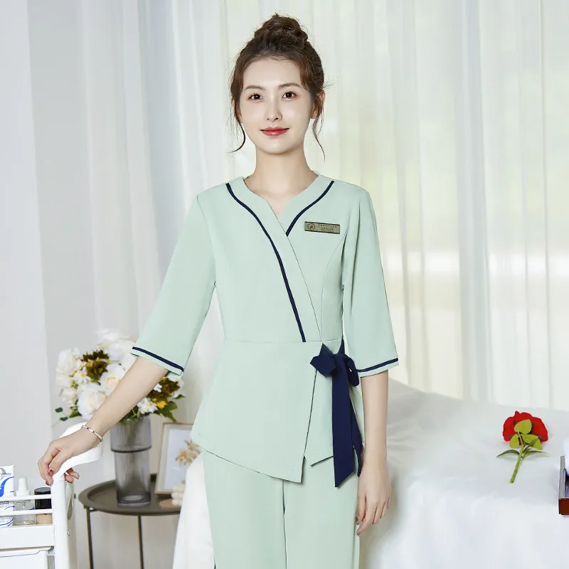 Professional Style Uniform Woman Aesthetic Beauty Salon Spa Hotel Waiter Esthetic Desk Massage Nail Beautician Cafe Work Clothes