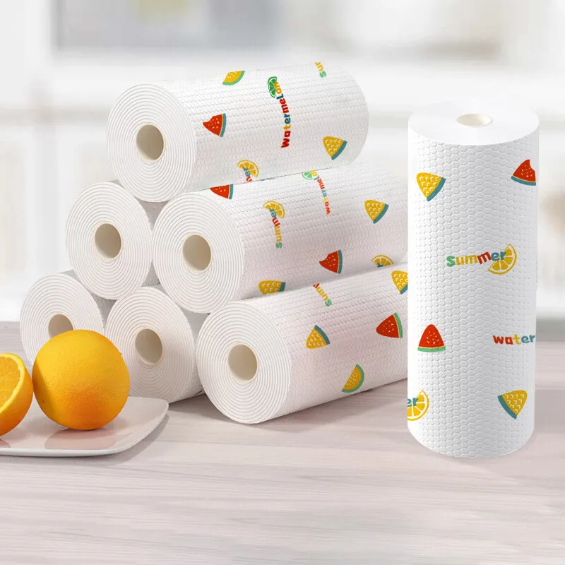 100pcs/roll Lintfree Oilfree Kitchen Towel Rags Kitchen Paper Towel