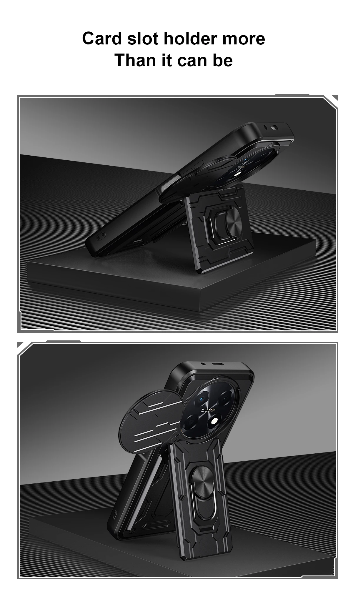 360° Rotating Magnetic Ring Card Slot Phone Case and Protective Cover