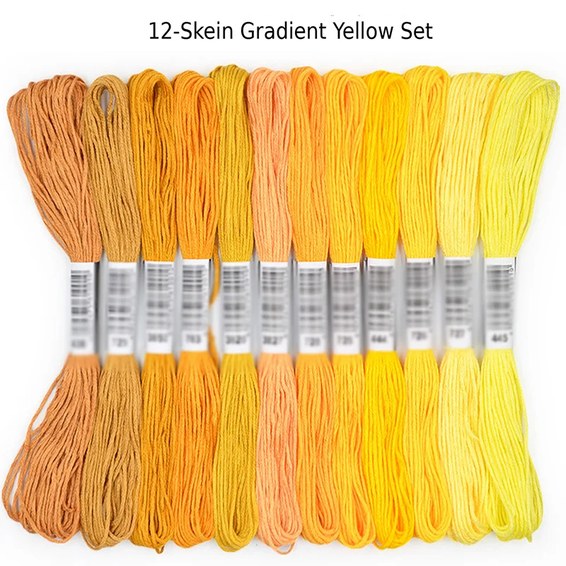 Vibrant Gradient Multicolor Embroidery & Sewing Thread Set