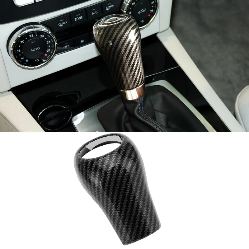 

Carbon Fiber Style Gear Shift Handle Sleeve Button Cover Stickers For Mercedes Benz W204 W212 A C E G GLS Class