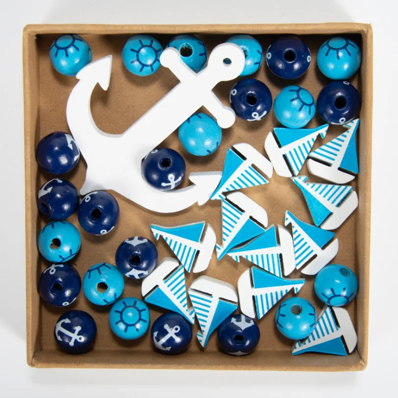 

16mm Ocean series bead Environmental Protection Wooden jewelry DIY Custom for Kids toys and furniture accessories