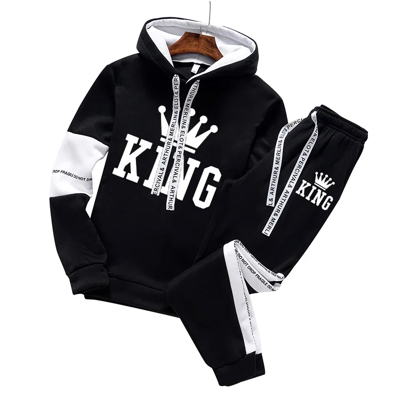 Autumn Winter Quality Men Tracksuit Suit Warm Hoodies Sweatshirt Men's Sportswear And a Pair of Pants Hip Hop Pullover Hot Sales view 2