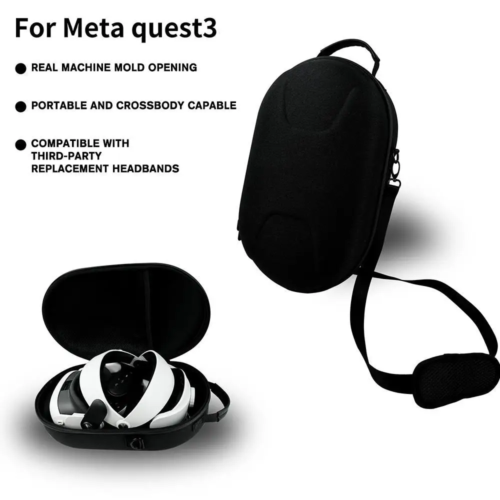 

Storage Bag For Meta Quest 3 Portable EVA Hard Shell Box Travel Protective Carrying Case for Meta Quest3 VR Accessories