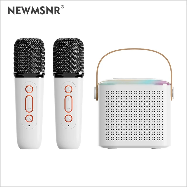 Newmsnr Dual Mic Subwoofer Portable Karaoke Machine Adults kids Bluetooth Speaker System with 2 Wireless Microphone Music Player