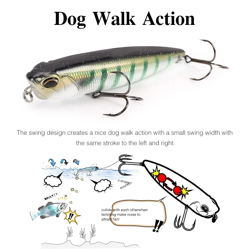 TSURINOYA 110mm 20.5g Topwater Floating Pencil Fishing Lure DW58 Dog Walk Crank Wobbler Stickbait Minnow Hard Bait For Pike Bass 3