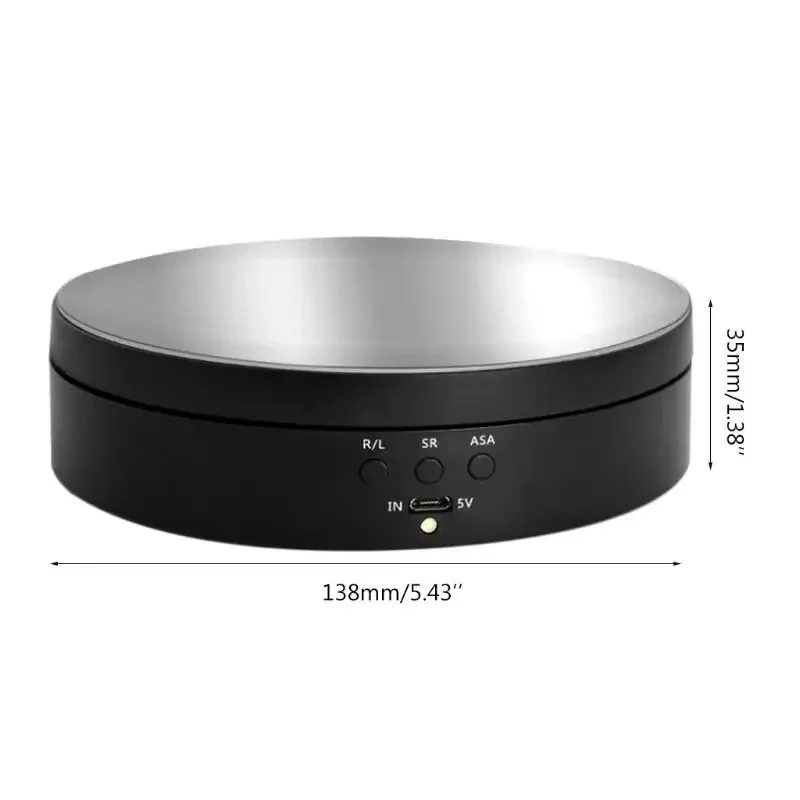 Jewelry Display Stand Three Speeds Motorised Rotating 360 Degree Turntable USB Power Supply Shooting