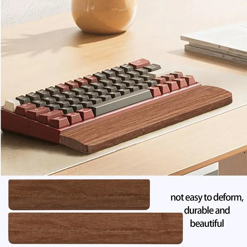 Descanso de Pulso Teclado Mecânico de Madeira com Tapete Antiderrapante Almofada de Mesa Ergonômica Suporte 61 a 108 Chaves Navio da Gota