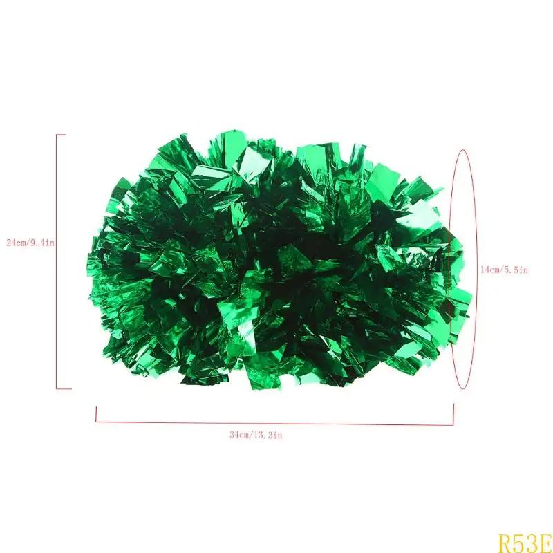 R53E Fluffier Cheerleading Pom Poms Cheerleader Pompoms Plastic Handheld Cheerleader Pompoms with Finger Rings for Kids Adult