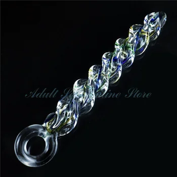 23cm Super Long Spiral Crystal Glass Vaginal Butt Plug Stimulate Sex Toys for Women/men Masturbator Glass Anal Dildo 2