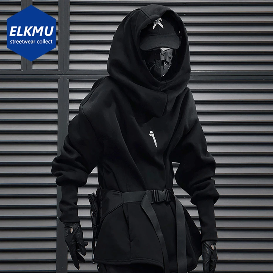 

Функциональная Толстовка Techwear, объемный Женский пуловер, толстовки в стиле Харадзюку, хип-хоп, свободная толстовка с капюшоном