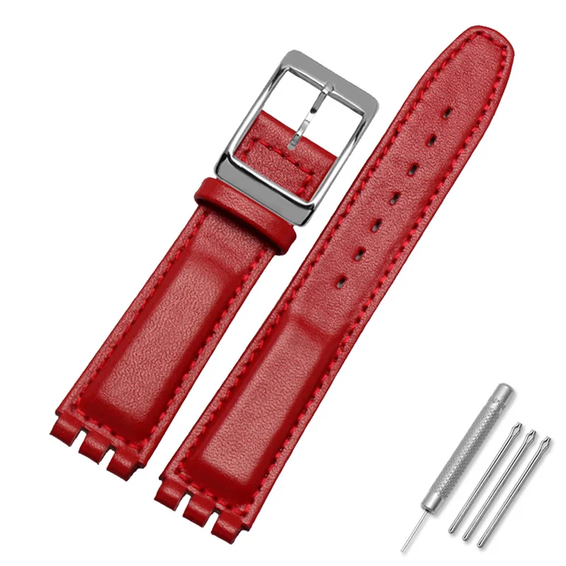 Horlogeband, lederen horlogeband Dames heren horlogeband 18 19 20 21 22 24 mm polsband blauw rood zwart bruin riem (bruin zwarte gesp 22 mm