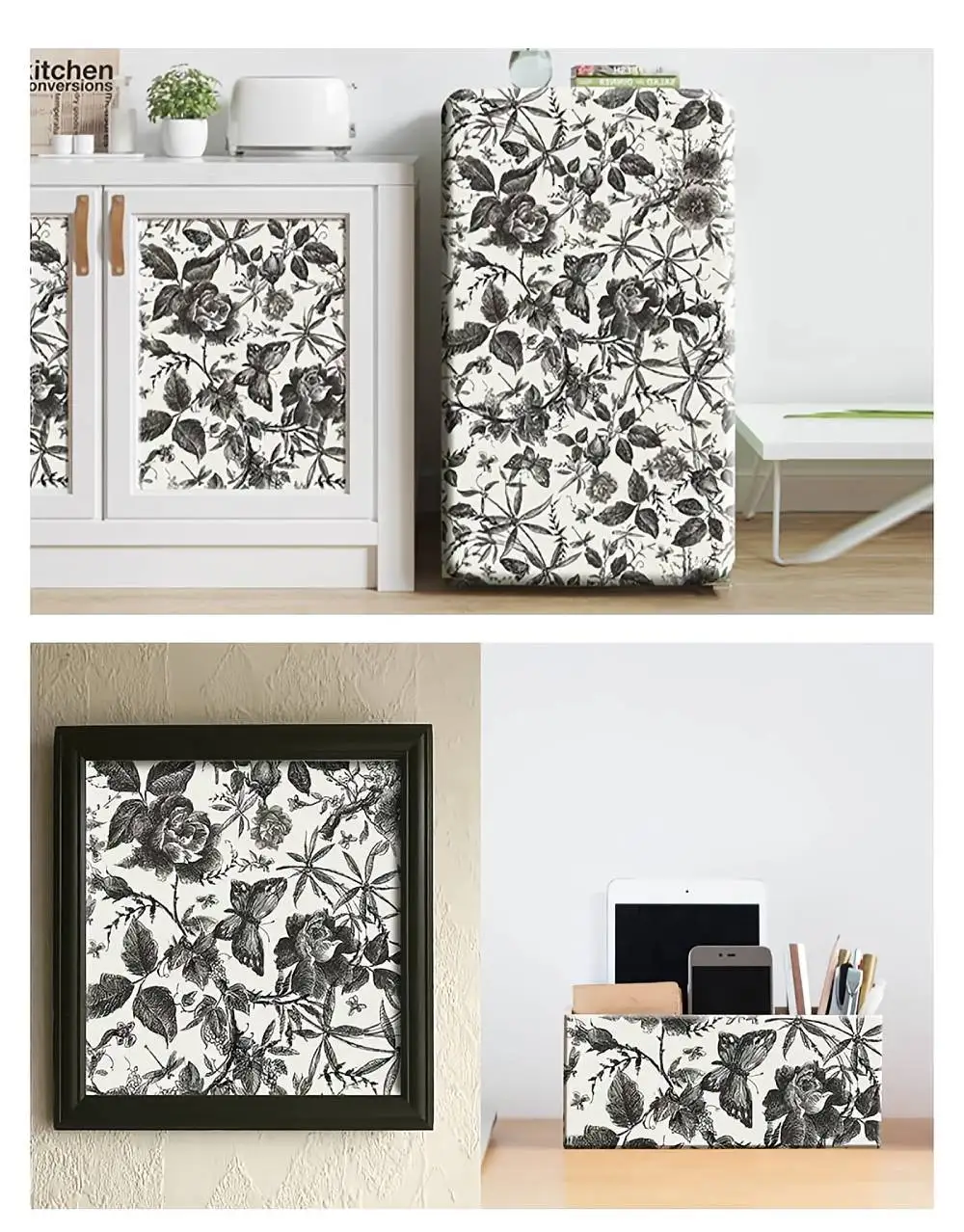 e Vara, armário de quarto, Decorações de parede, Preto
