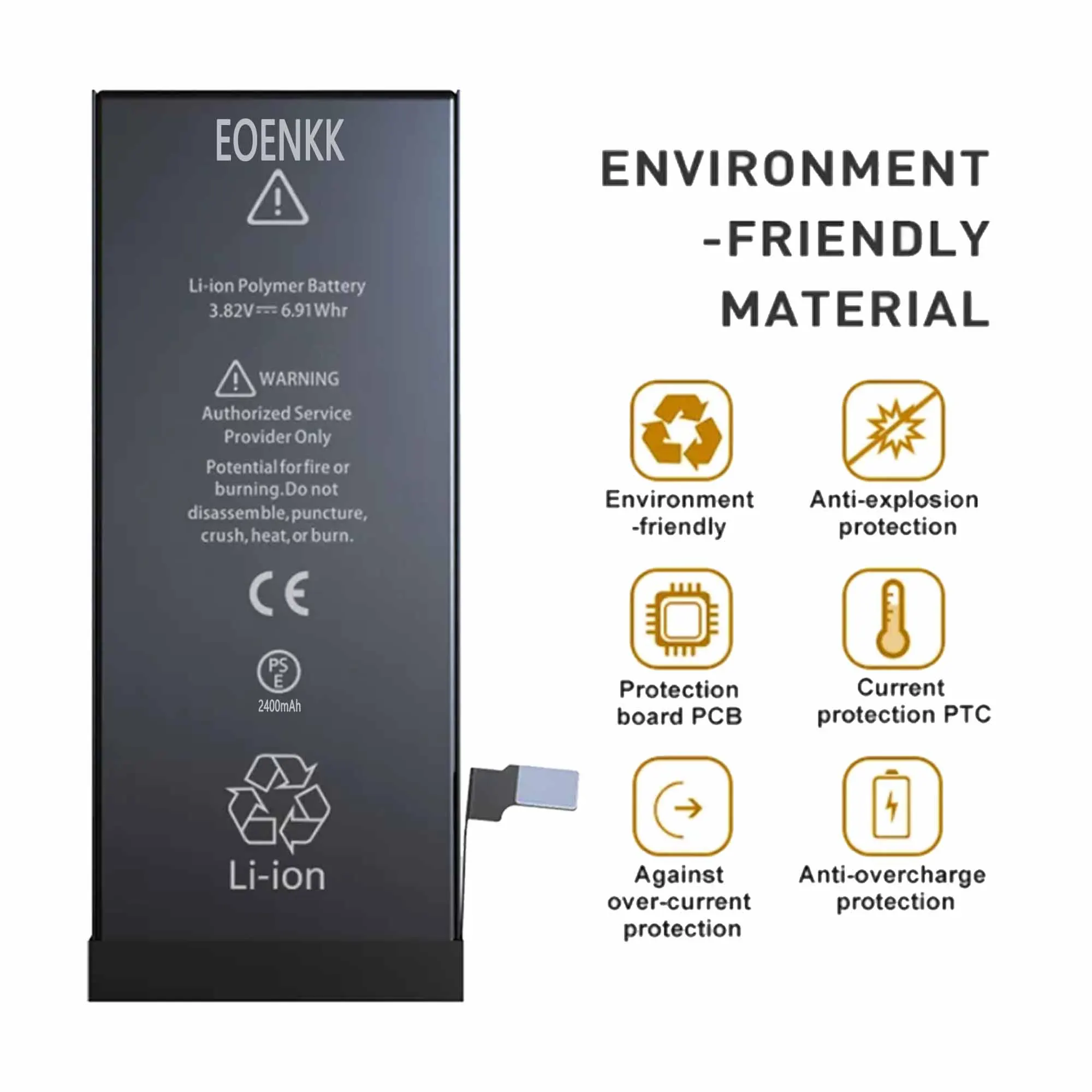 EOENKK 2400MAH Battery For Apple IPHONE 7/ 7G / 8G Repair Part High Capacity Replacement Phone Batteries Bateria