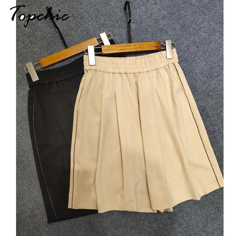 

Cotton and Linen Short Para Mujeres High Quality Draped Loose Casual Women Pants 2023 Luxury Designer Summer Clothes