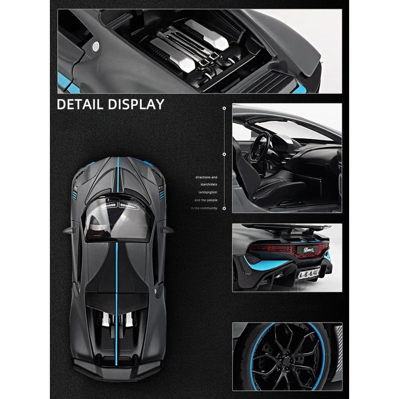 1:32 Bugatti Veyron Divo Alloy Car Model Toy Metal Diecasting Pull Back Miniature Vehicles Toys Auto Kids Children Boys Gifts 5
