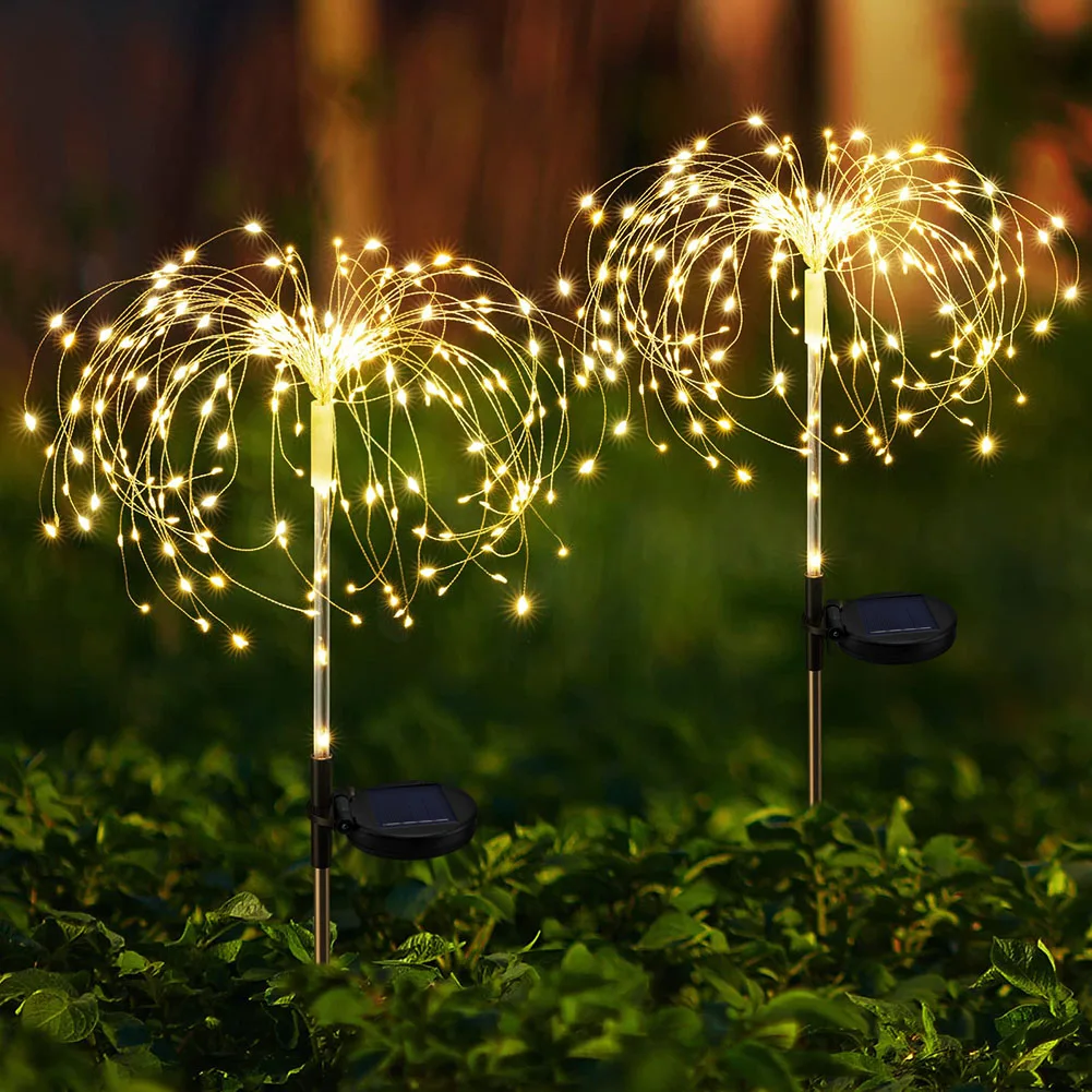 best solar lights 1-10Pcs 125LED Solar Firework Light Outdoor Dandelion Lamps Waterproof Night Light String Garden Lawn Landscape Christmas Lights solar hanging lanterns