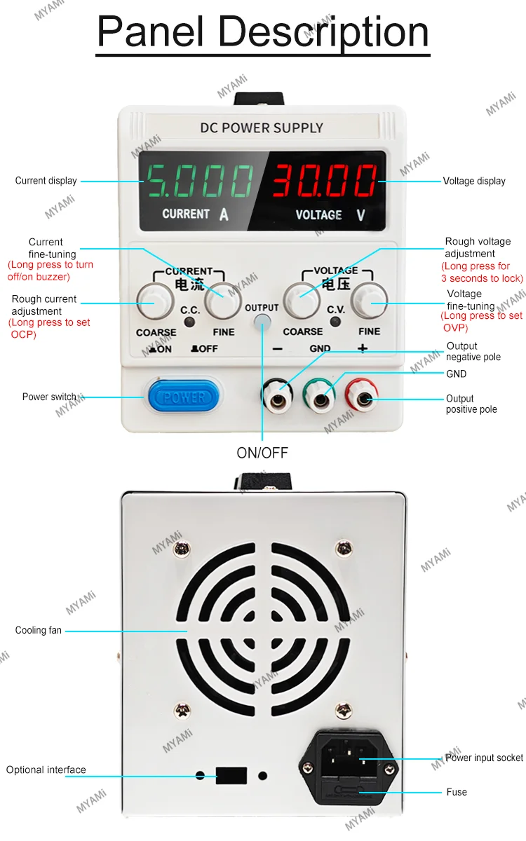 30V 50V 60V 80V 100V 120V 150V DC 5A 6A 10A 20A Labor-Einstellbares Schaltnetzteil – Detail 10