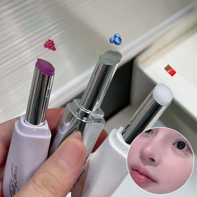 Grapes Lip Balm Stick Moisturizing Fruit Flavor Lips Care Makeup Hydrating Reduce Lip Lines Jelly Lip Tint Nude Lipstick Primer 3