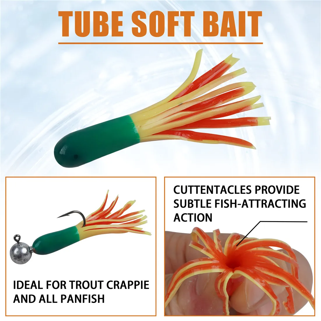 Têtes de gabarit de pêche Underspin, Crappie Bass Jig Hook