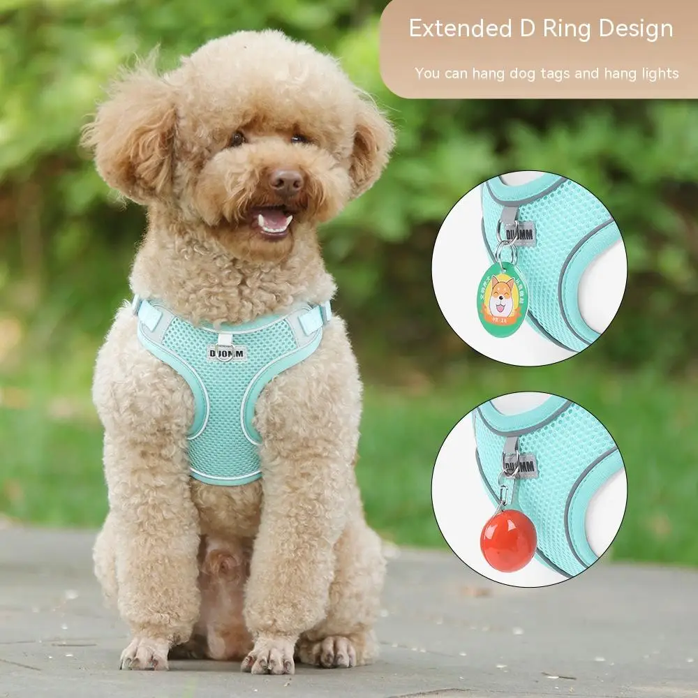 

Шлейка-поводок для домашних животных, сетчатая дышащая шлейка для собак, регулируемая, для двора