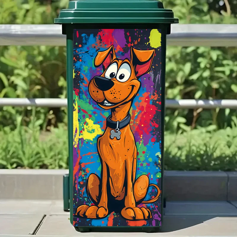 Adorable Cartoon Dog Rubbish Bin Stickers - Funny Kitchen Decor thumbnail 2