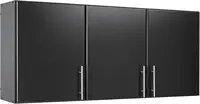 54" Wall Tool Cabinet Black Storage Bathroom Cabinet Pantry Cabinet with 2 Adjustable Shelves 12" D x 54" W x 24" H 1