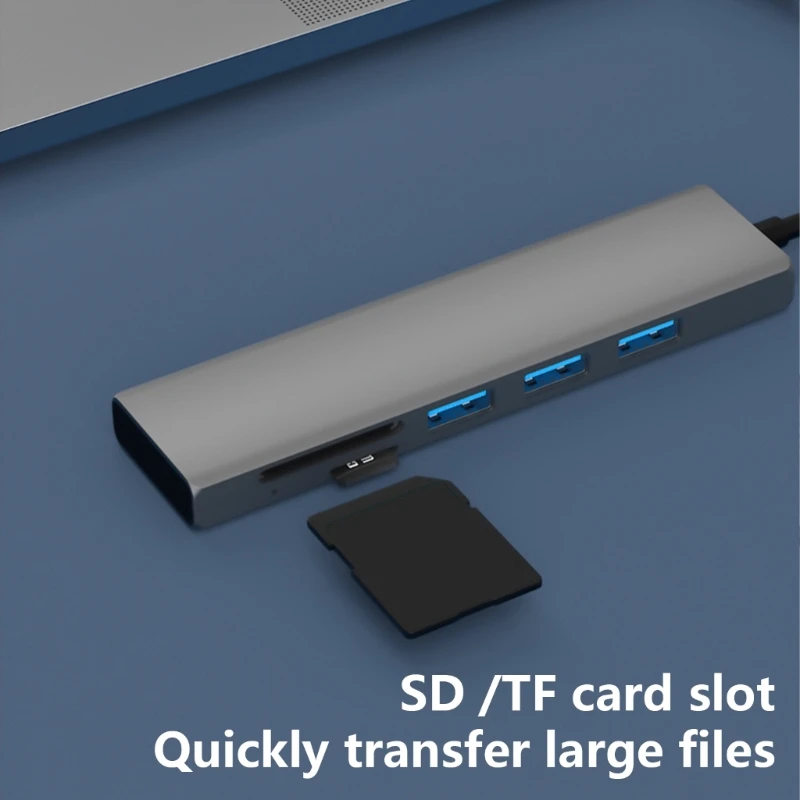 USB Hub Aluminum 4 Port Expander Travel Friendly USB Hub for Flash