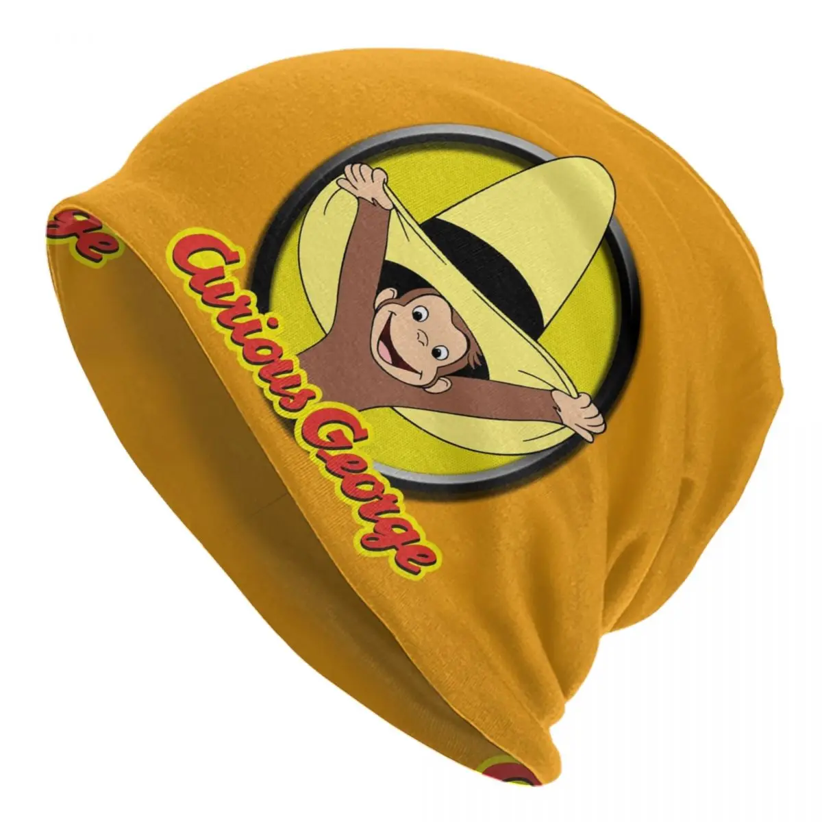 

Cute Curious George Monkey Beanie Cap Unisex Winter Warm Bonnet Homme Knitting Hats Fashion Outdoor Ski Skullies Beanies Caps