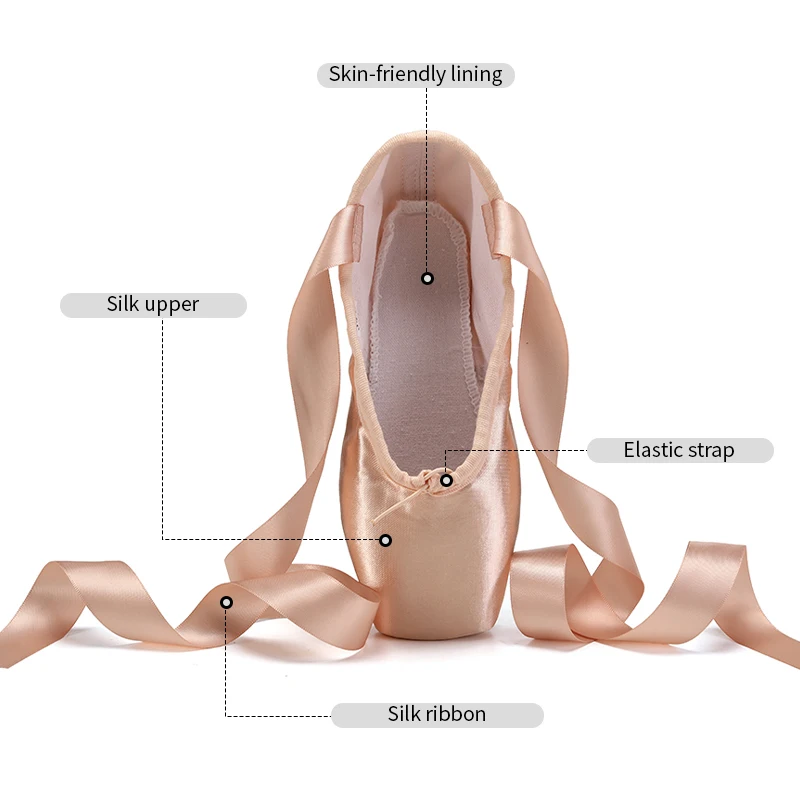Child And Adult Ballet Dance Shoes Girls Ballet Pointe Shoes Professional With Ribbons Shoes Series Classic Woman Ballet Shoes 2