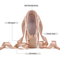 Child And Adult Ballet Dance Shoes Girls Ballet Pointe Shoes Professional With Ribbons Shoes Series Classic Woman Ballet Shoes 2