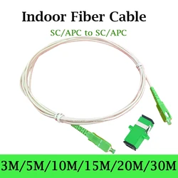 High - Quality Single - Mode Fiber Optic Extension Cable, APC SC to SC, Indoor Use - 15m (Orange)