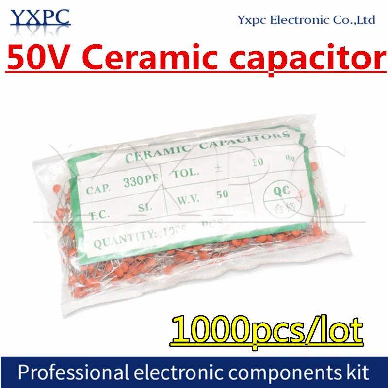 1000pcs 50V Ceramic capacitor 1pF ~ 100nF 0.1uF 103 104 10 22PF 33PF 47PF 100PF 101 220PF 221 330PF 470PF 1NF 103 47NF 473 68