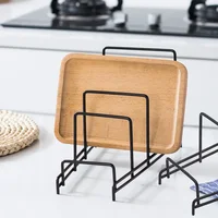Iron Art Rack Shelf Multi Layer Space Saving Organizer Cutting Board Pot Lid Plates Stand Holder Storage For Kitchen Home Decor 2