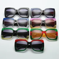 Grandes lunettes de soleil carrées de luxe pour femmes, lunettes de soleil transparentes rétro pour femmes, nuances noires respirantes, UV400, marque de créateur 4