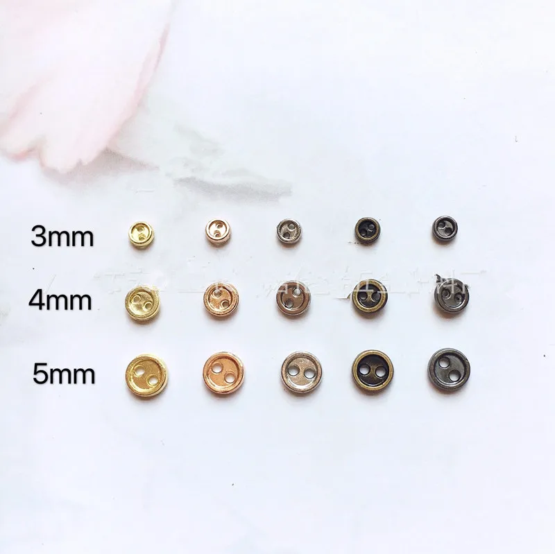 30pcs Mini Metal Buttons 3-8mm for 1Handmade Doll Clothes Round Buckles 2 Holes Scrapbooking Buttons Sewing Accessories 4