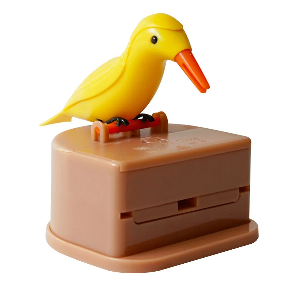 Small Bird Toothpick Container Automatic Dispenser Bird Shape Toothpick Holder Storage Box Creative Organizer Home Decoration