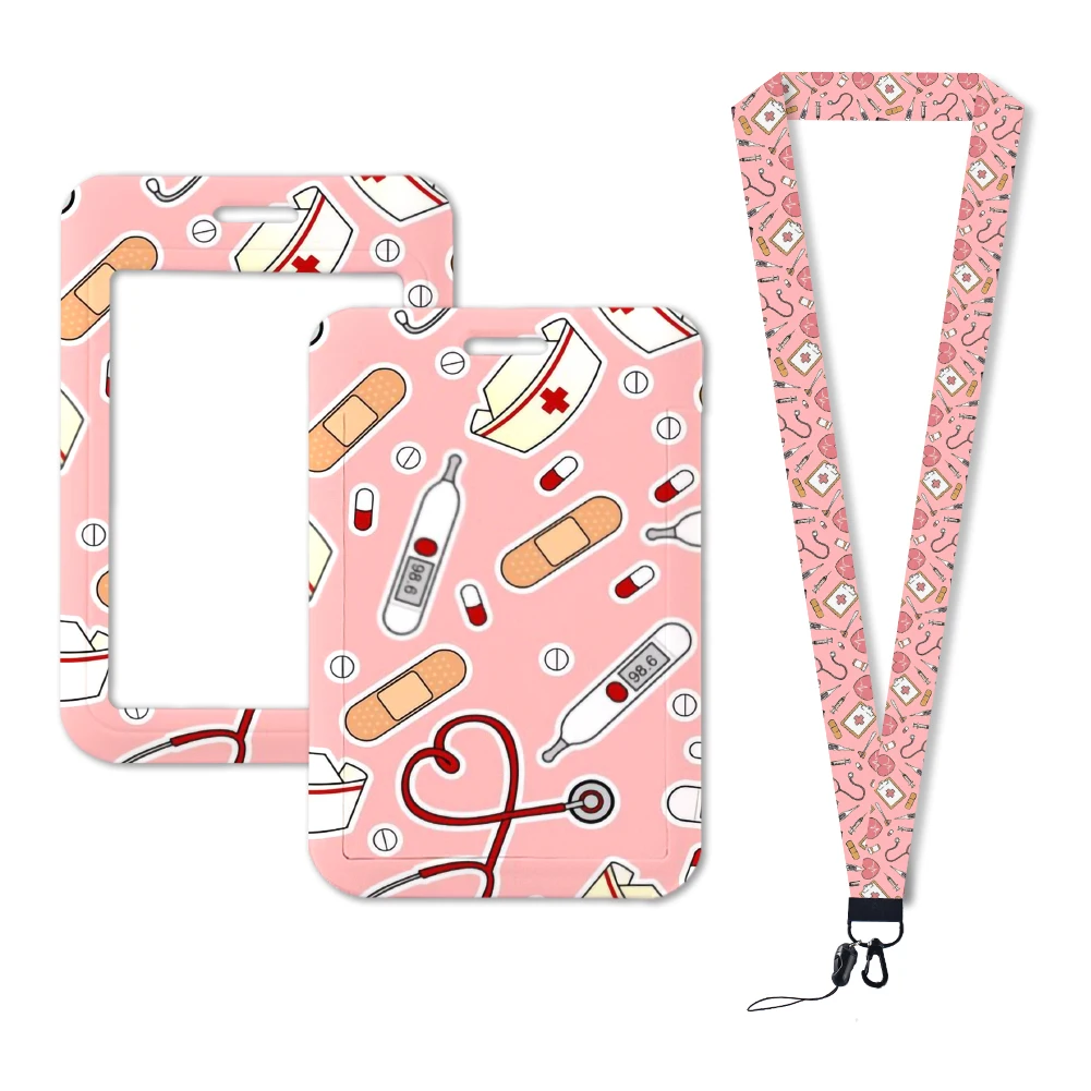 

Cute Medical Care Card Cover Nurse Dentist Kawaii Cartoon Bus Card Protective Sleeve Office Bag Pendant Keychain