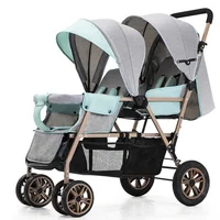 Poussette double légère pour bébés jumeaux, best-seller, pouvant se tenir debout et s'allonger, poussette de haute qualité pour bébés de 0 à 36 mois 4