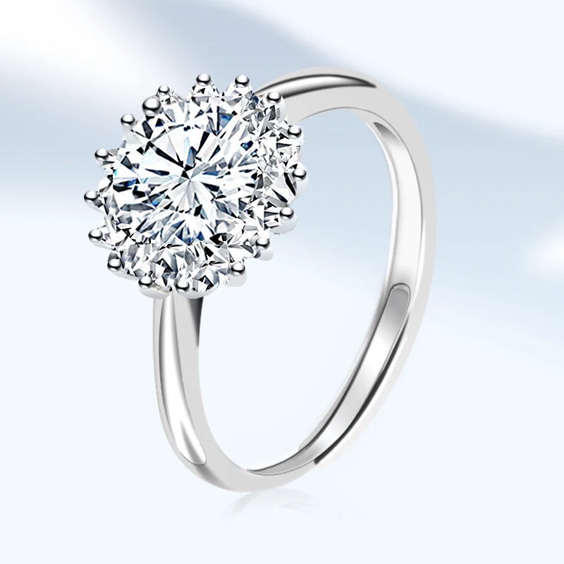 

New 925 Sterling Silver Engagement Rings Moissanite Diamond Couple Wedding Ring Luxury Jewelry Silver Rings Wholesale KS EAGLE